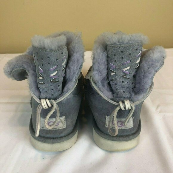 UGG Adoria Tehuano Gray Boots Bootie Shearling Lined Girls 4 / 34 (h9S - Picture 7 of 11